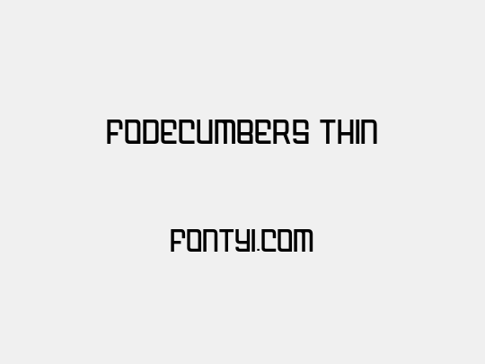 FODECUMBERS THIN