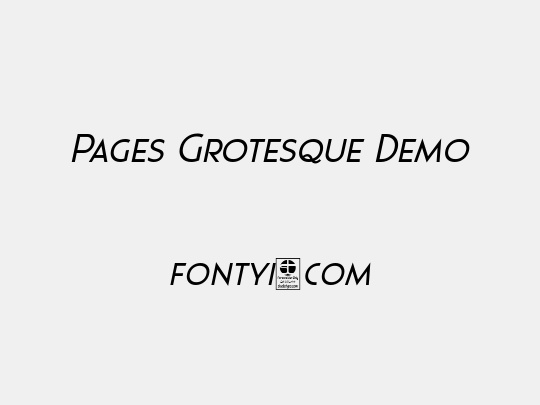 Pages Grotesque Demo