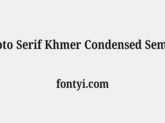 Noto Serif Khmer Condensed SemiBold