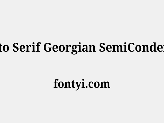 Noto Serif Georgian SemiCondensed