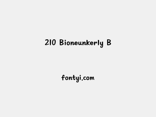 210 Bioneunkerly B