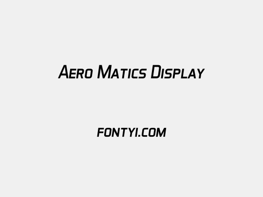 Aero Matics Display