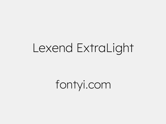 Lexend ExtraLight