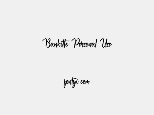 Bankitte Personal Use