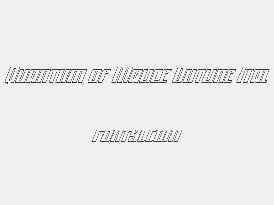 Quantum of Malice Outline Ital
