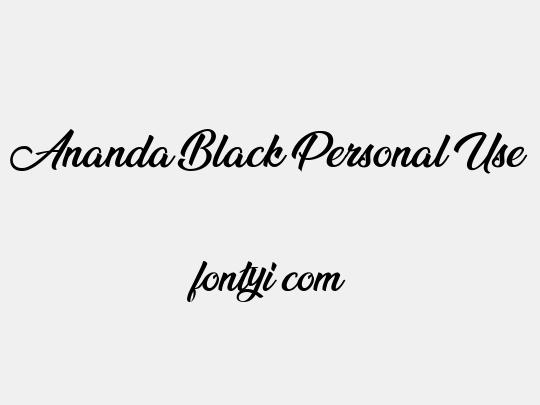 Ananda Black Personal Use