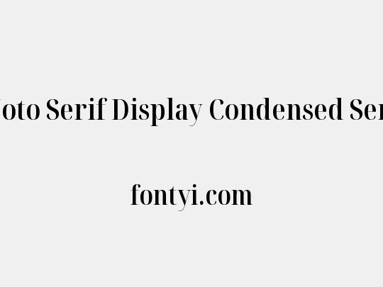 Noto Serif Display Condensed SemiBold