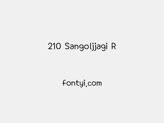 210 Sangoljjagi R