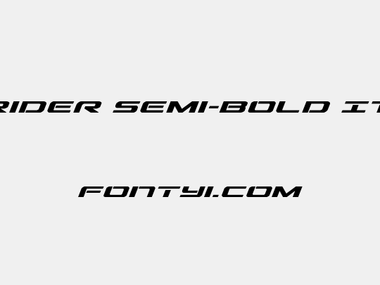 Outrider Semi-Bold Italic
