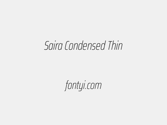 Saira Condensed Thin