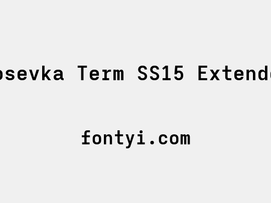Iosevka Term SS15 Extended