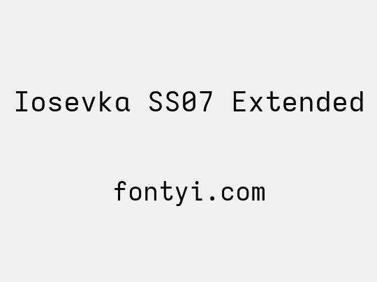 Iosevka SS07 Extended
