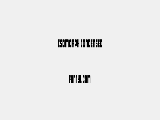 Isomorph Condensed