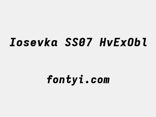 Iosevka SS07 HvExObl