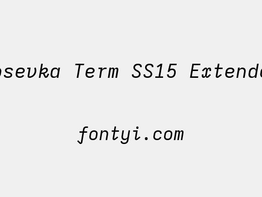 Iosevka Term SS15 Extended