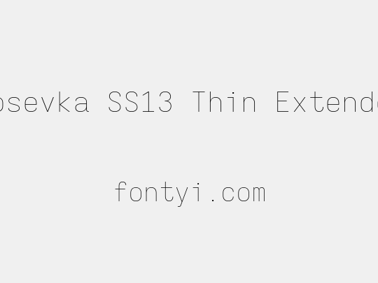 Iosevka SS13 Thin Extended