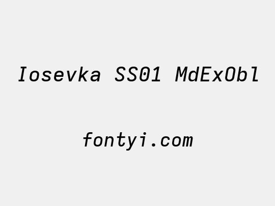 Iosevka SS01 MdExObl