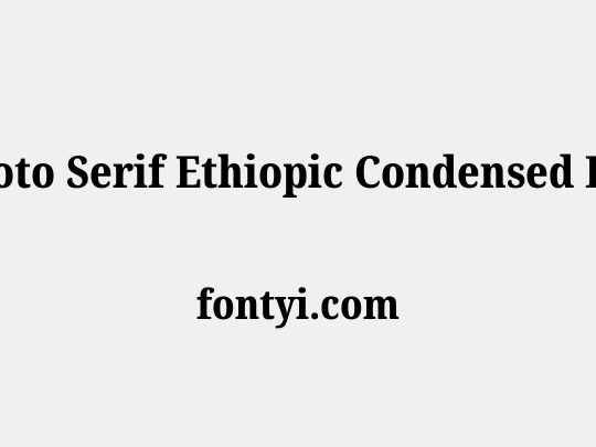 Noto Serif Ethiopic Condensed ExtraBold