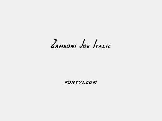 Zamboni Joe Italic