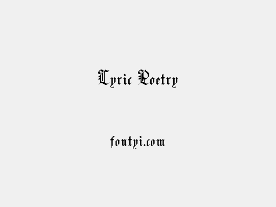 Lyric Poetry