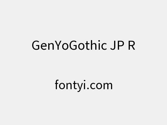 GenYoGothic JP R