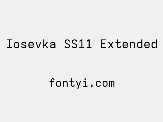 Iosevka SS11 Extended