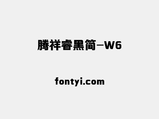 腾祥睿黑简-W6