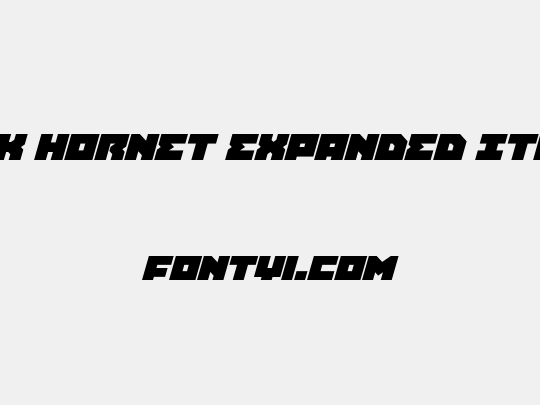 Dark Hornet Expanded Italic
