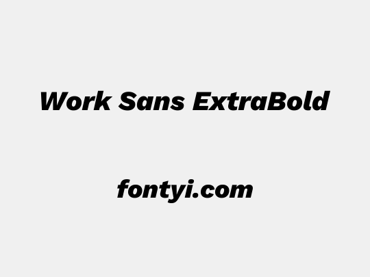 Work Sans ExtraBold
