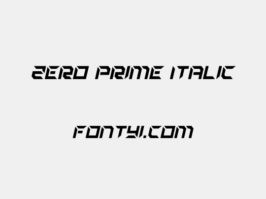Zero Prime Italic
