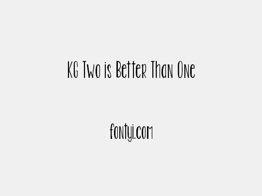 KG Two is Better Than One