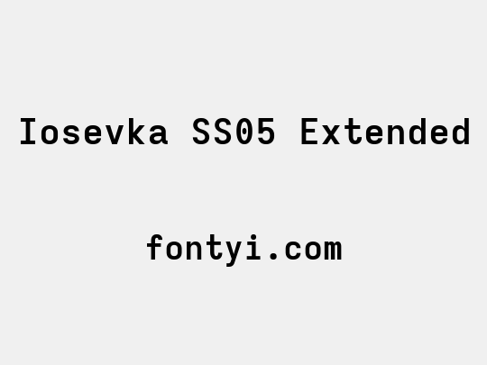Iosevka SS05 Extended