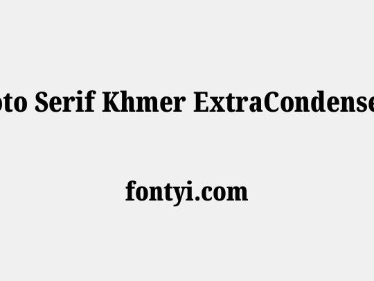 Noto Serif Khmer ExtraCondensed Black