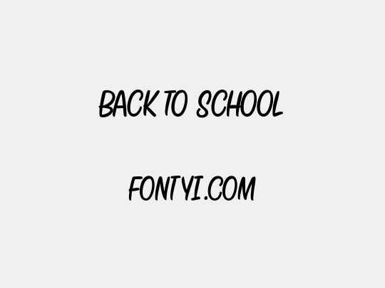 BACK TO SCHOOL