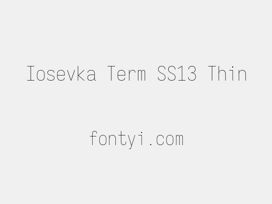 Iosevka Term SS13 Thin
