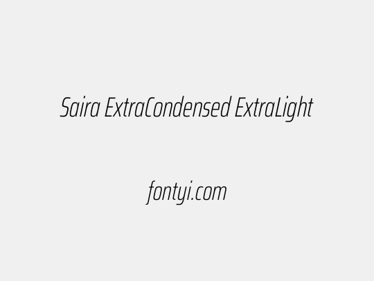 Saira ExtraCondensed ExtraLight