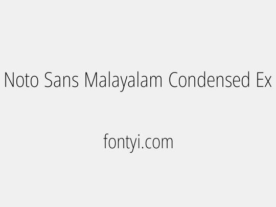 Noto Sans Malayalam Condensed ExtraLight
