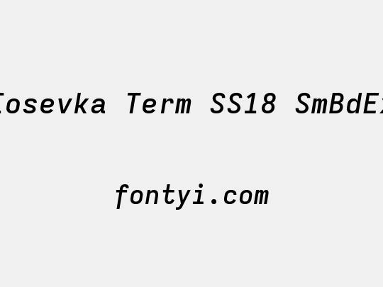 Iosevka Term SS18 SmBdEx