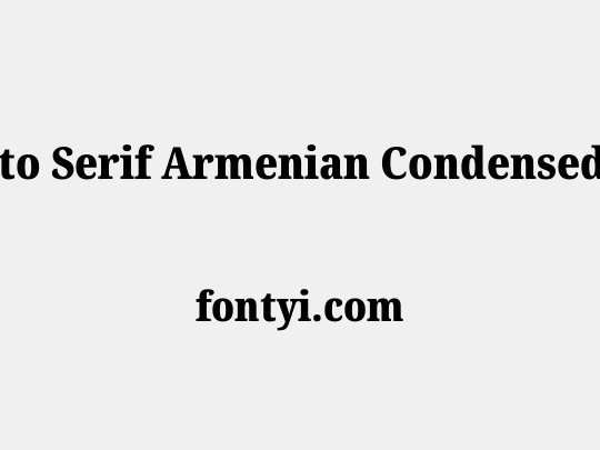 Noto Serif Armenian Condensed Black