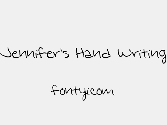 Jennifer's Hand Writing