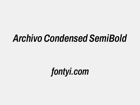 Archivo Condensed SemiBold