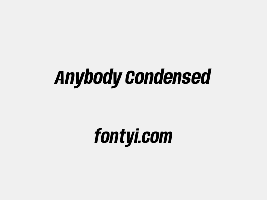 Anybody Condensed