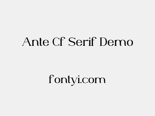 Ante Cf Serif Demo