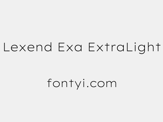 Lexend Exa ExtraLight