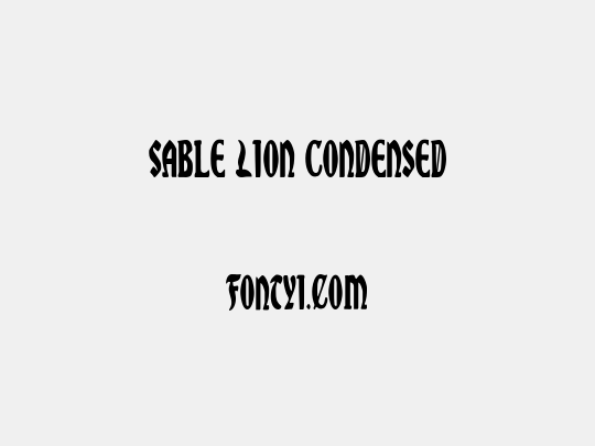 Sable Lion Condensed