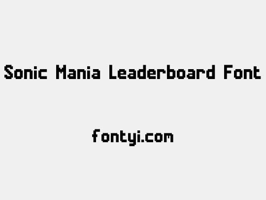 Sonic Mania Leaderboard Font