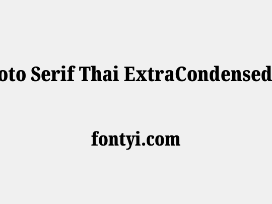 Noto Serif Thai ExtraCondensed Black