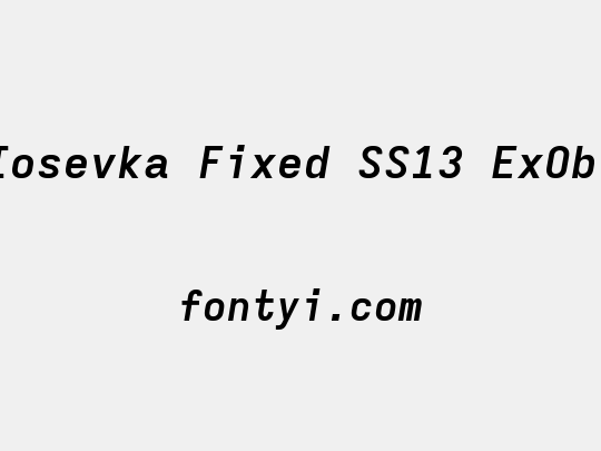 Iosevka Fixed SS13 ExObl