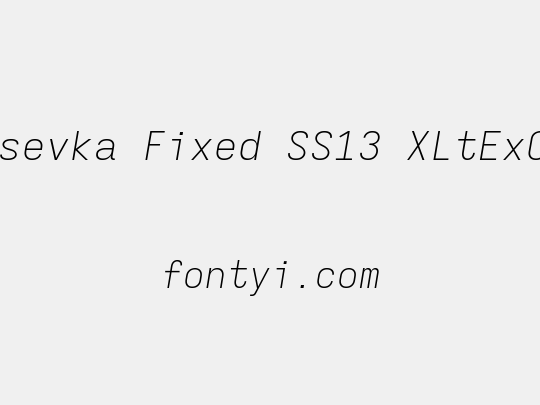 Iosevka Fixed SS13 XLtExObl