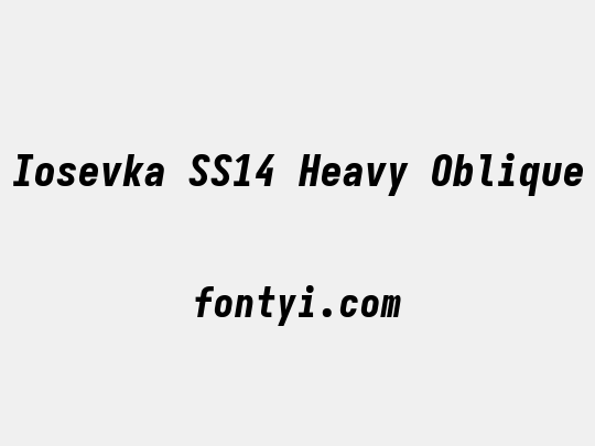 Iosevka SS14 Heavy Oblique